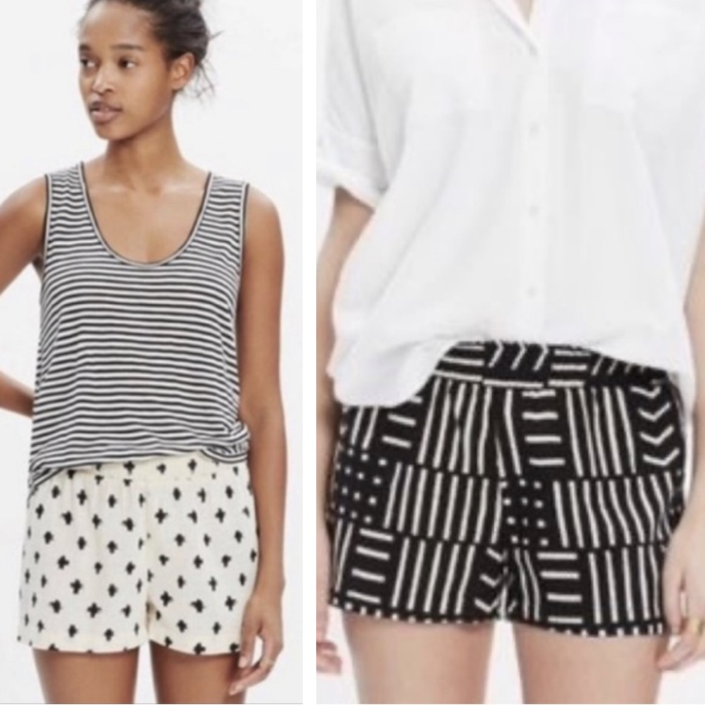 Madewell Cover Up Patterned Shorts 2 Piece Bundle Medium